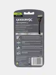 Бритва для мужчин, многоразовая, Goodmax, 1 шт, 2 сменные кассеты, 6 лезвий