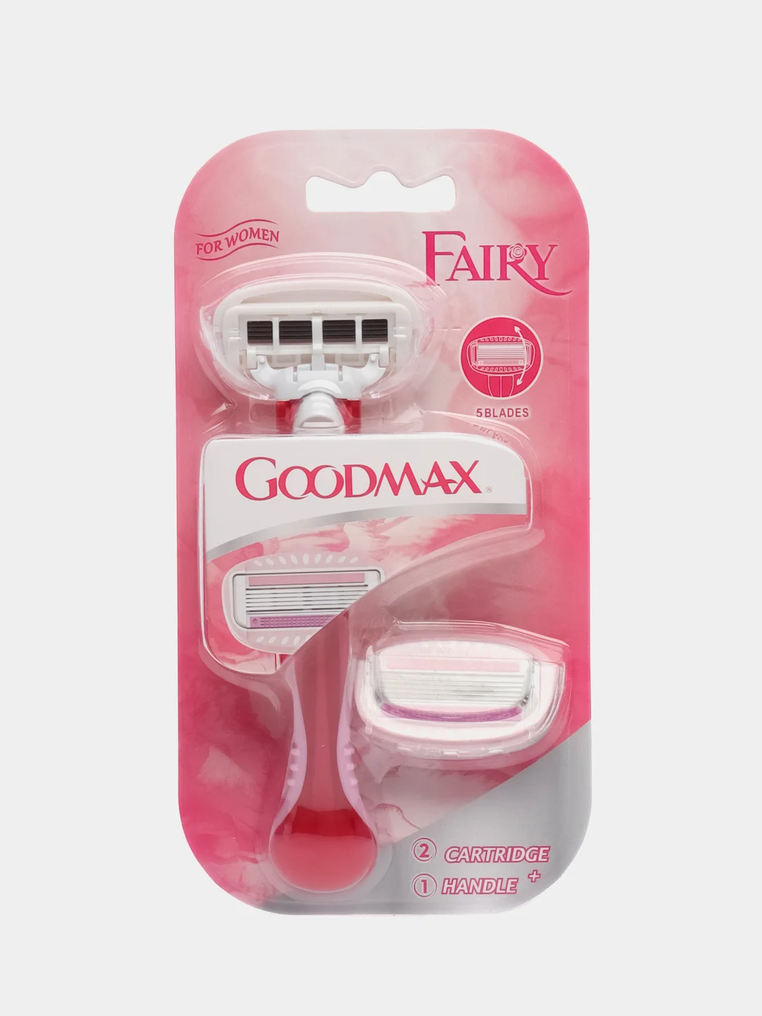 Бритва женская многоразовая Goodmax SL-8002, 1 станок и 2 сменные кассеты, с 5 лезвиями