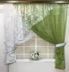 Салатовый штора для кухни 180х330см
