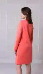 Коралловый платье-туника,с длинными рукавами,LILIANS