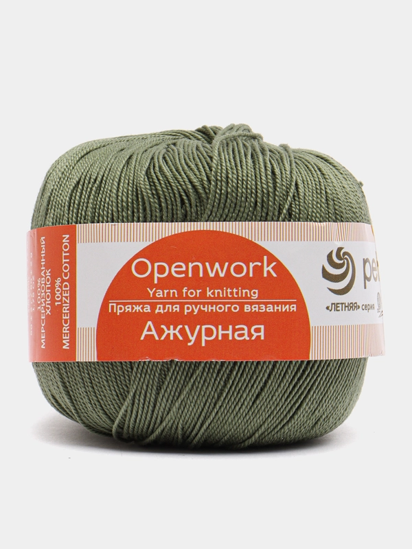 Пряжа Пехорка Ажурная 100% мерсеризованный хлопок 50г 280м