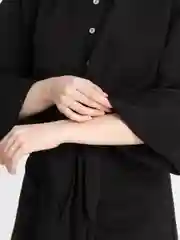 Черный костюм женский двойка с юбкой, летний