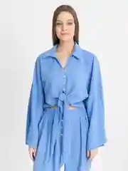 Голубой костюм двойка брючный, женский