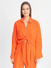 Оранжевый костюм двойка брючный, женский