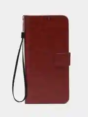 Багровый чехол-книжка с магнитной застежкой для Xiaomi Redmi Note 13 Pro Plus (Ноут 13 Про Плюс)