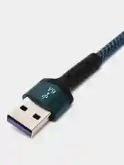 Темно-синий кабель зарядный для быстрой зарядки плетеный type-с usb 6А 1 метр, 2 метра
