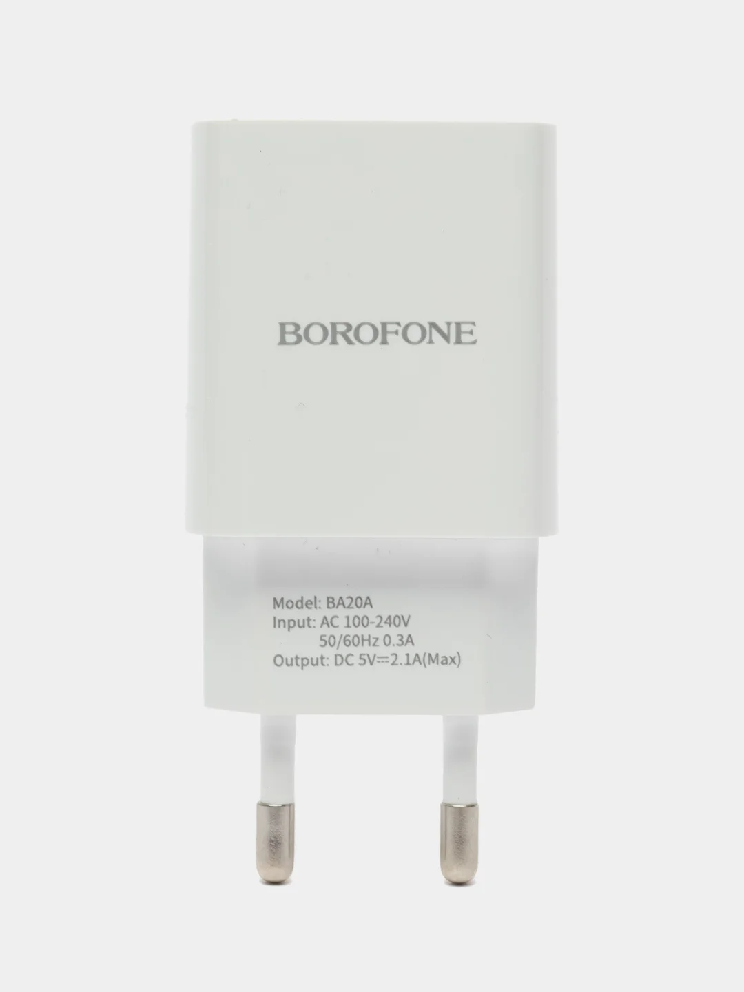 Белый зарядное устройство для телефона блок Borofone BA20A, 1USB до 2.1 А