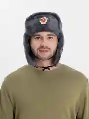 Серебряный шапки Ушанки/ Будёновка/ Солдатская/ Ушанка (Разные цвета) с кокардой, СССР, РФ
