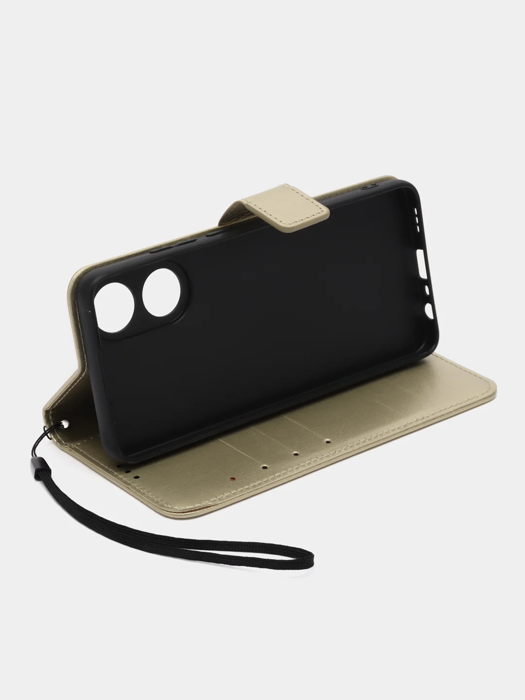 Золотой чехол-книжка с магнитной застежкой для Oppo A78 4G (Оппо А78 4Г)