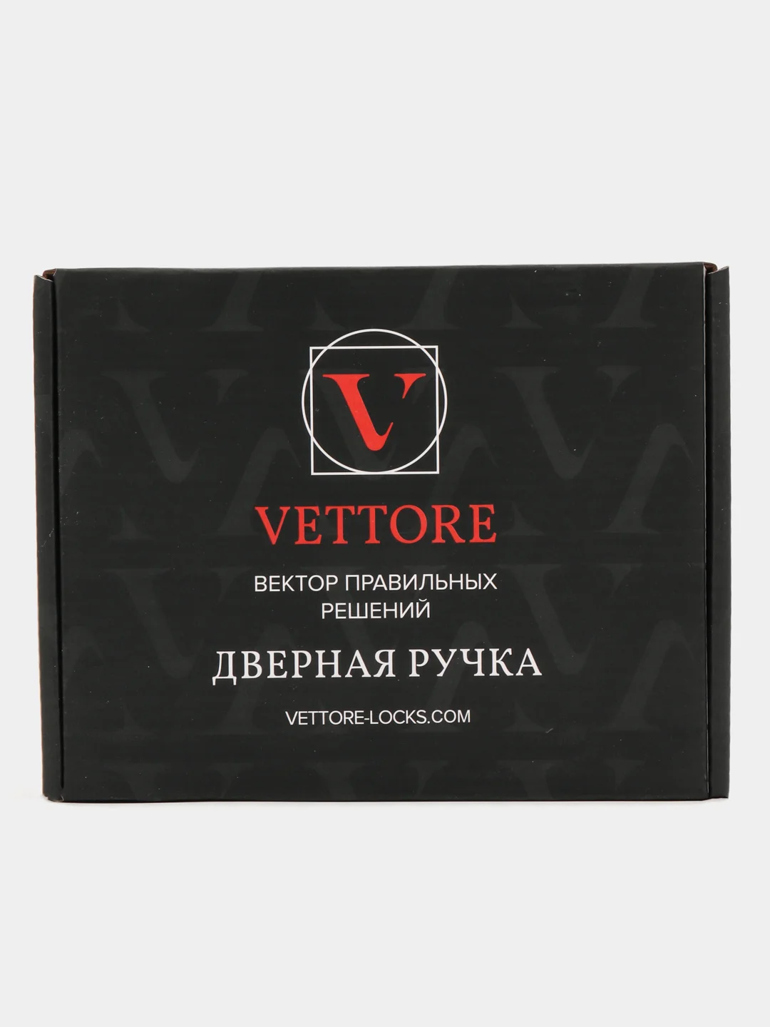 Ручка дверная защелка Vettore A8023BK SN, сатин поворотник-заглушка для межкомнатной двери