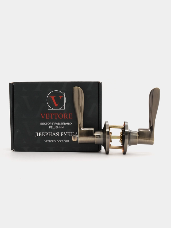 Ручка дверная защелка VETTORE A891 ВК AB (бронза) поворотник-заглушка