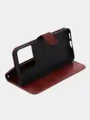Багровый чехол-книжка с магнитной застежкой для Redmi Note 13 Pro 5G (Редми Ноут 13 Про 5Г)