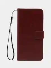 Багровый чехол-книжка с магнитной застежкой для Redmi Note 13 Pro 5G (Редми Ноут 13 Про 5Г)
