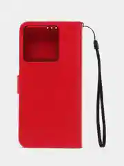 Красный чехол-книжка с магнитной застежкой для Redmi Note 13 Pro 5G (Редми Ноут 13 Про 5Г)