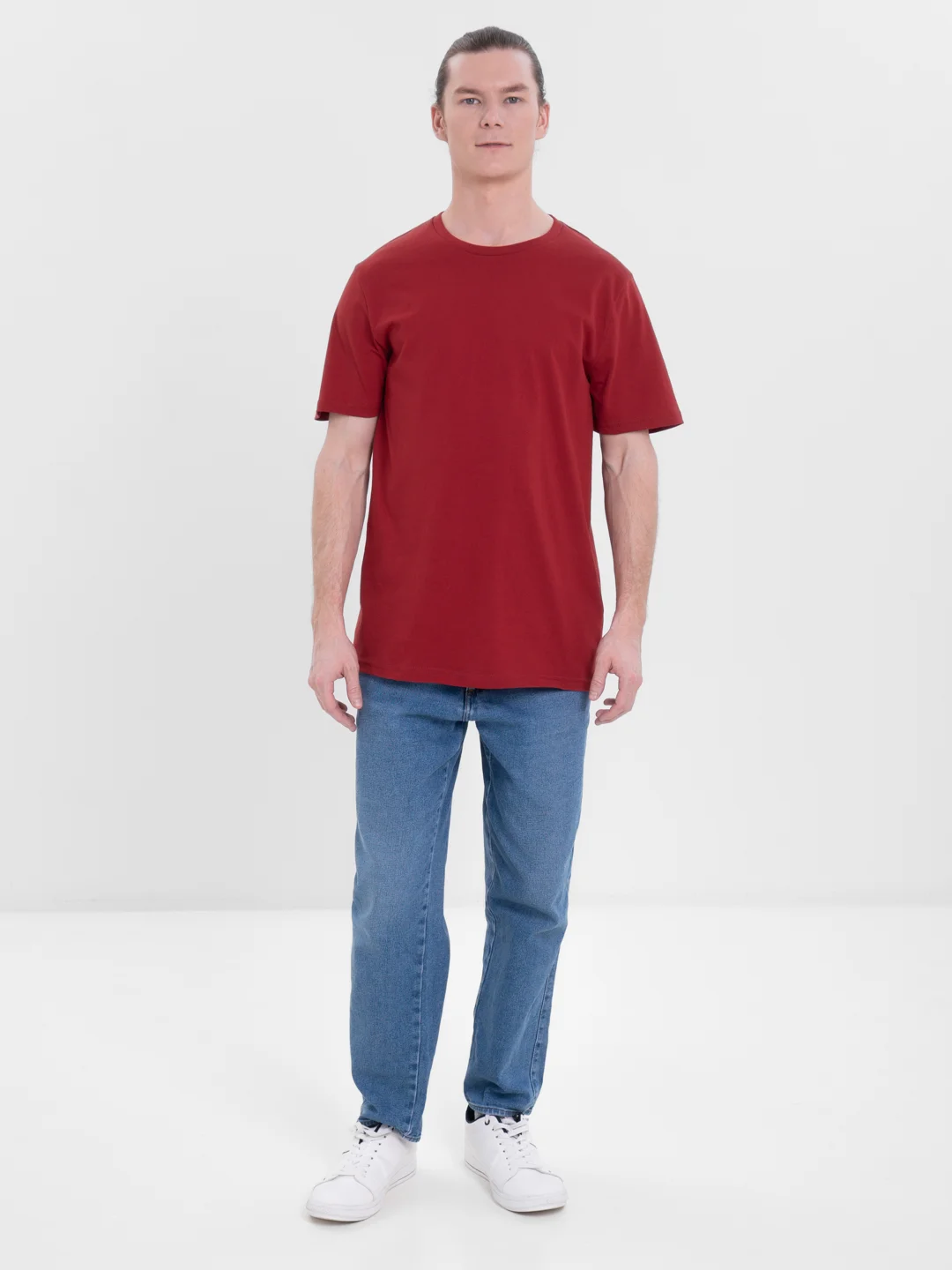 Бордовый футболка Oversize