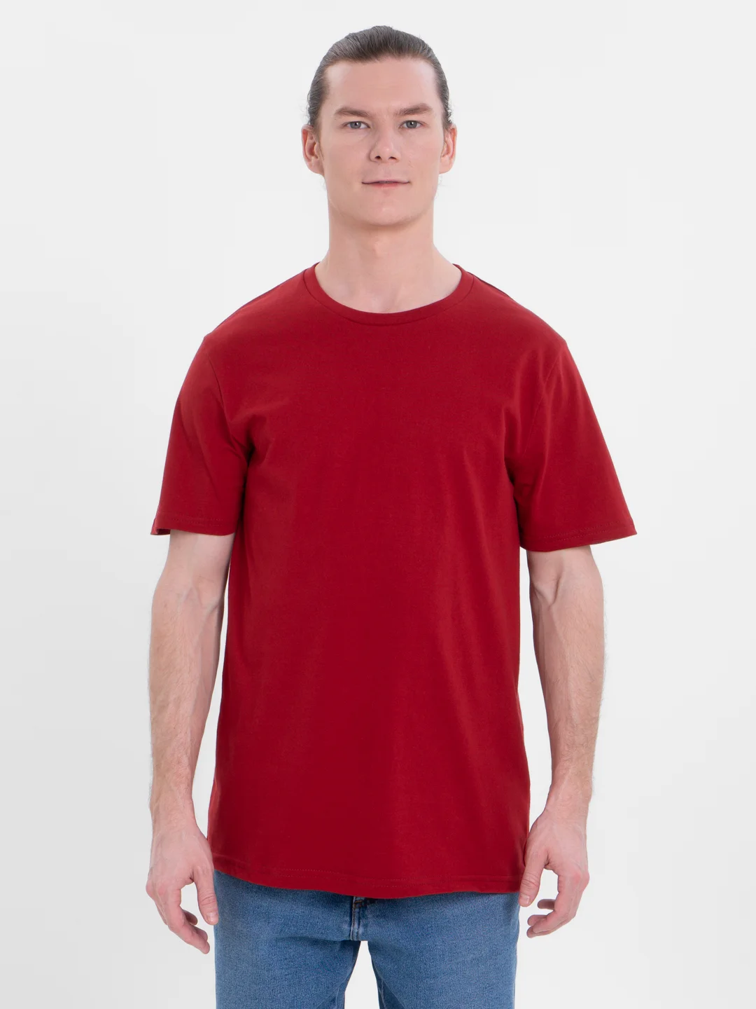 Бордовый футболка Oversize