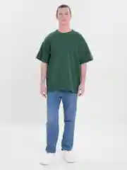 Тёмно-зелёный футболка Oversize