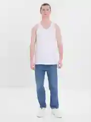 Белый майка мужская, однотонная