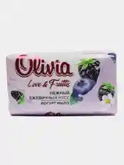 Мыло твердое для рук лица и тела Olivia Love Nature & Fruttis "Нежный ежевичный мусс" 140 г