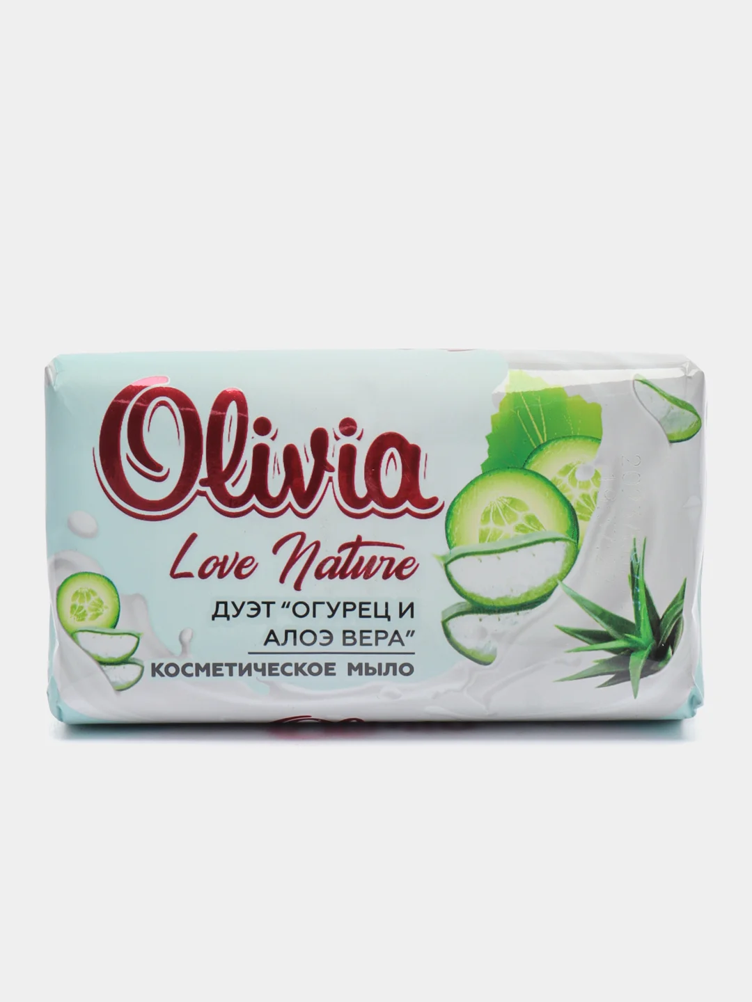 Мыло твердое для рук лица и тела Olivia Love Nature&Fruttis Дуэт "Огурец и алоэ вера" 140 гр