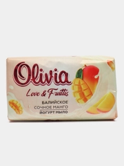 Мыло твердое, для рук, лица и тела, Olivia Love Nature&Fruttis, Балийское сочное манго, 140 гр