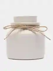 Белый декоративный гипсовый горшочек с крышечкой (кашпо)