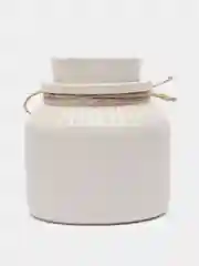 Белый декоративный гипсовый горшочек с крышечкой (кашпо)