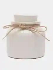 Белый декоративный гипсовый горшочек с крышечкой (кашпо)