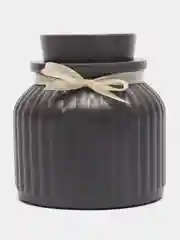 Угольный декоративный гипсовый горшочек с крышечкой (кашпо)