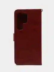 Багровый чехол-книжка с магнитной застежкой для Samsung Galaxy S24 Ultra Самсунг Галакси С24 Ультра
