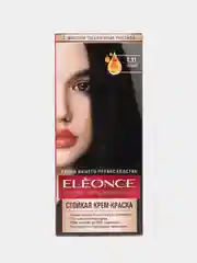 Стойкая крем-краска для волос с маслами ростков пшеницы ELEONCE, 1.11 черный