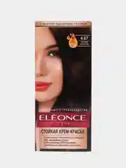 Стойкая крем краска для волос с маслами ростков пшеницы Eleonce 4.57, тёмный шоколад