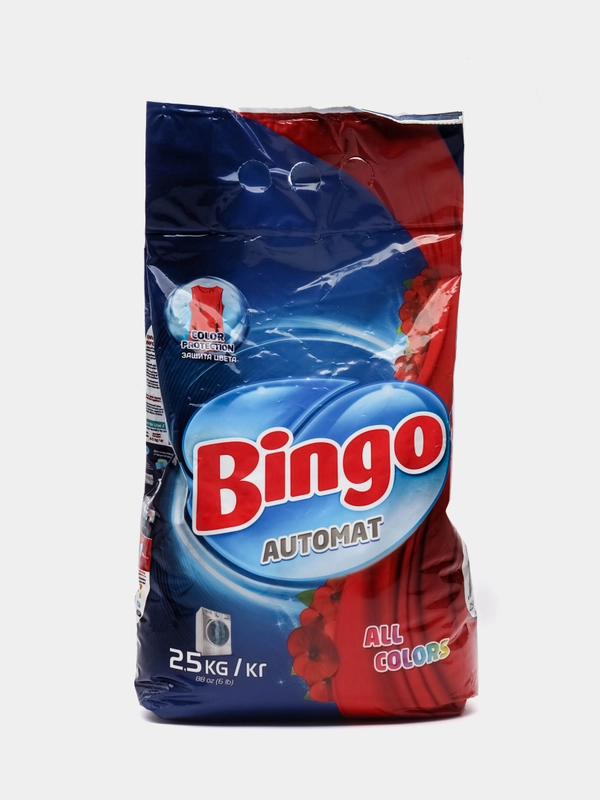 Порошок стиральный, автомат, Bingo All Colors для цветного белья, 2,5 кг