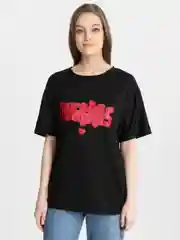 Черный футболка женская