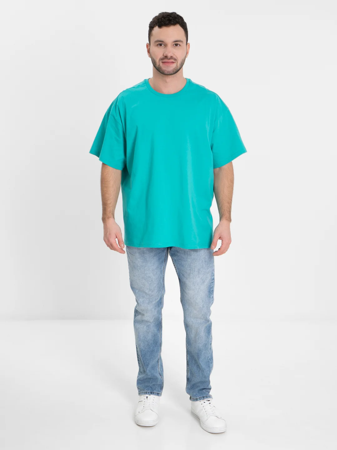 Бирюзовый футболка Oversize