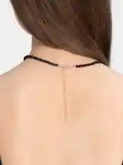 Чокер на шею черный, из бусин шпинели, 4 мм
