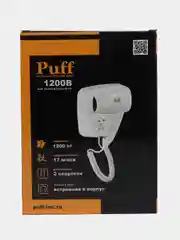Белый 1405.002 Фен для волос настенный "Puff-1200B", белый, 1,2 кВт, с доп. розеткой