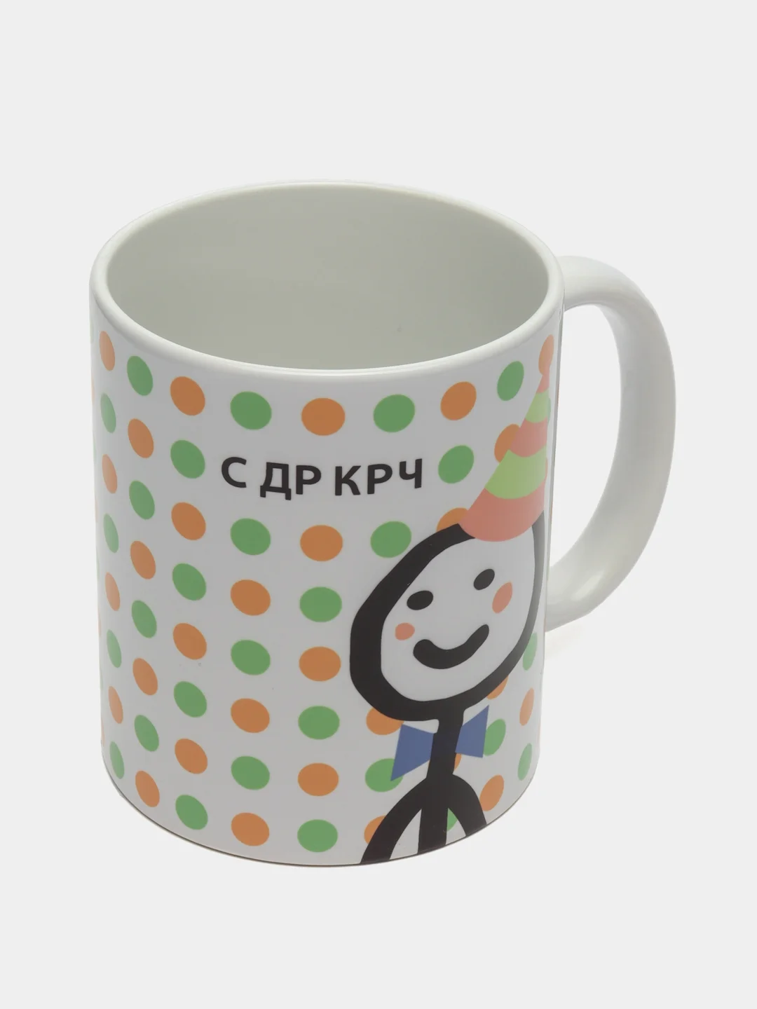 Кружка с принтом "С др крч", белая керамика, 330 мл