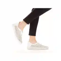 Белый слипоны женские Rieker из натуральной кожи