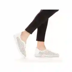 Белый слипоны женские Rieker из натуральной кожи