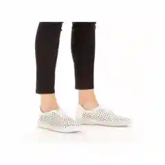Белый слипоны женские Rieker из натуральной кожи