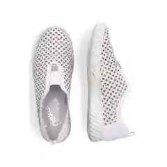 Белый слипоны женские Rieker из натуральной кожи