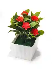 Желтый искусственный цветок в горшке, 14 см