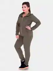 Зелёный хаки женский спортивный костюм