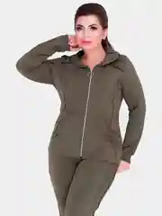 Зелёный хаки женский спортивный костюм