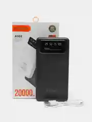 Черный повербанк Power А102, 20000 mah
