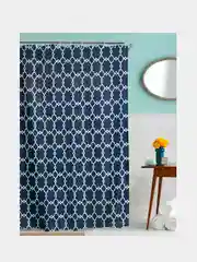 Занавеска для ВК, полиэстер, 180 х 180 см, Loft Blue PR180180024 (12 пластиковых колец)