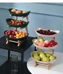 Белый фруктовница трехъярусная, на подставке, с ящиком, конфетница керамическая, десертница