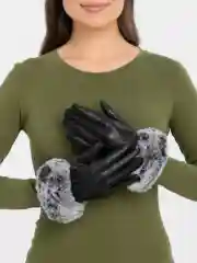 Фиолетовый перчатки женские, с кроличьим мехом, сенсорные