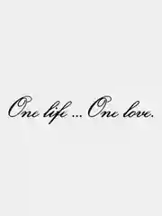 Черный наклейка на авто / машину / стекло "One Life... One Love - Одна жизнь, одна любовь" 40х7см